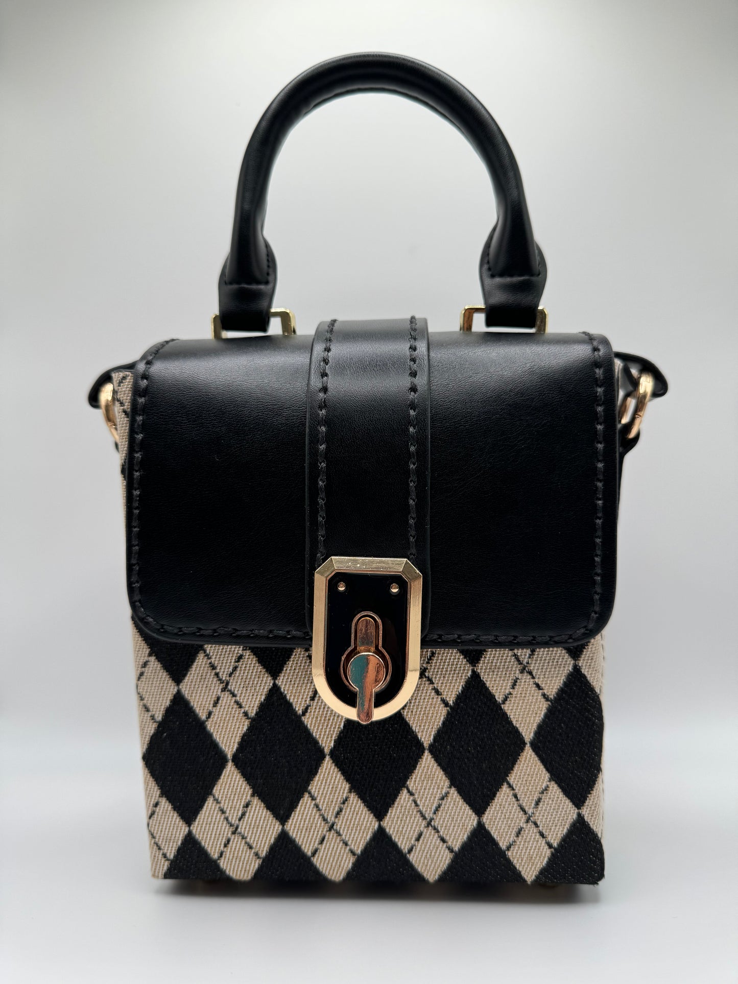 Argyle Pattern Crossbody Bag